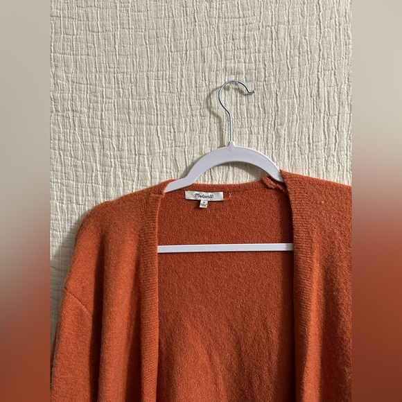 Madewell Kent Coziest Yarn Wool Blend Cardigan Sweater Size S Orange - Picture 5 of 5